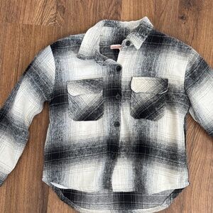 Vintage Havana Plaid Kids Shirt in Black and White